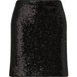 Comma Dam Kjolar Comma Short Mesh Skirt with Sequins - Black