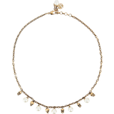 Alexander McQueen Leather Bracelets Smycken Alexander McQueen Embellished Chain Necklace - Gold/Pearls