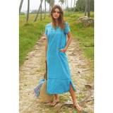 Långa klänningar - Turkosa Alisha Linen Maxi Dress Turquoise