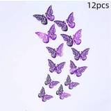 Plast Väggdekor Shein 12pcs 3D Butterfly Butterfly Väggdekor