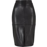 Skinnimitation Kjolar Urban Classics Halvlång kjol Synthetic Leather Pencil Skirt för Dam svart