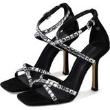 36 ½ Pumps Michael Kors Celia Crystal Embellished Suede Sandal Black