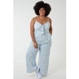 Blommiga Jumpsuits & Overaller Blue Vanilla Daisy Print Tie Front Jumpsuit 1820