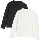 Långa ärmar Pikétröjor H&M Turtleneck Sweater 2-pack - Black/White (0395730052)