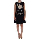Dam - Midiklänningar - Ull Dolce & Gabbana Black AM PRINCESS Crystal Shift Dress IT44
