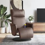 Beige Massagefåtöljer vidaXL Massage Chair With Footrest Artificial Leather Brown
