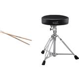 Roland DAP-2X V-Drums-tillbehörspaket Bekväm stol och högkvalitativa trumstockar för V-Drums-trummisar Slitstark Justerbar höjd Perfekt för nybörjare och tunga trumsessioner
