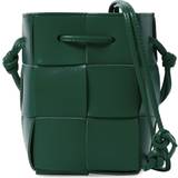 Gröna Bucketväskor Bottega Veneta Mini Intreccio Leather Bucket Bag