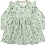Klänningar Polarn O. Pyret Baby Dress with Flower Print - Light Green