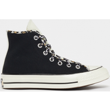 Converse – Chuck Hi – Svarta höga sneakers med leopardmönstrade snören-Svart/a