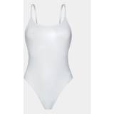Dam - Vita Baddräkter Calvin Klein Low Back Swimsuit CK Festive WHITE
