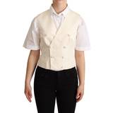 Dam - One Size Västar Dolce & Gabbana Beige Silk Sleeveless Waistcoat Vest IT44