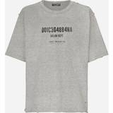 Dolce & Gabbana Herr Överdelar Dolce & Gabbana Logo print cotton T-shirt grey