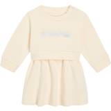 Ekologisk bomull Klänningar Barnkläder Calvin Klein Newborn Logo Sweatshirt Dress YELLOW 68 6M