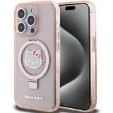 Mobiltillbehör Hello Kitty iPhone 15 Pro Skal Ring Stand MagSafe Rosa