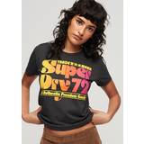 Superdry Dam T-shirts Superdry skjorta för kvinnor, Washed Black