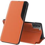 Skal & Fodral Hurtel Eco Leather View Fodral Galaxy S21 Plus Orange