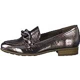 Silver Loafers Jana Dam Softline 8-24260-41 bekväm multibredd bekväm sko damsko med kedja platta fashionabla vardagsskor affärstofflor, Tenn, Weit