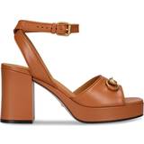 Gucci Dam Pumps Gucci Horsebit leather platform sandals brown
