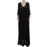 Herr - Långa klänningar Dolce & Gabbana Black Ricamo Knitted Full Length Maxi Dress IT40