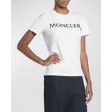 Moncler Vita Kläder Moncler White Embroidered T-Shirt White