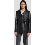 7 For All Mankind Herr Kavajer 7 For All Mankind Faux Leather Wrap Blazer in Black