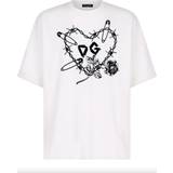 Herr - Sammet T-shirts Dolce & Gabbana White Cotton T-Shirt IT46