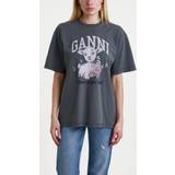 Ganni Dam Överdelar Ganni T-Shirt Future Heavy Jersey Lamb Grå