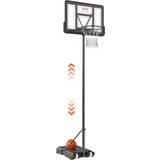 Vevor Basketkorg utomhus basketstativ 122–305 cm justerbar höjd, basketsystem svart väderbeständig rostbeständig, basketkorg stativ med vatten eller sandmobil