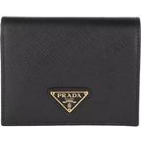 Textil Plånböcker Prada Logo saffiano leather wallet - black One