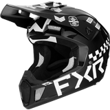FXR Crosshjälmar Motorcykelhjälmar FXR Clutch Gladiator Crosshjälm Svart-Vit Vuxen
