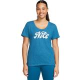 Nike 42 - Dam T-shirts Nike Dri-FIT W träningst-shirt INDUSTRIAL BLUE/PURE/HTR/WHITE Dam