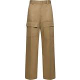Gucci Bomull Byxor & Shorts Gucci Wide-leg cotton cargo pants brown