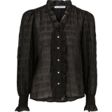 Polyamid Blusar Co'Couture Blus Structurecc Line Frill Shirt Svart