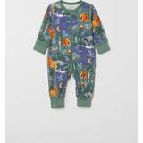 Polarn O. Pyret Jumpsuits Barnkläder Polarn O. Pyret Baby Organic Cotton Camping Print Sleepsuit, Green