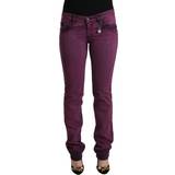 Lila - One Size Byxor & Shorts Costume National Purple Cotton Stretch Slim Fit Denim Jeans
