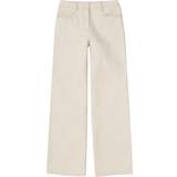 Prada Bomull Byxor & Shorts Prada High-rise wide-leg jeans beige