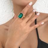 Plast Ringar Shein Gemstone Decor Ring