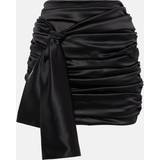 Silke/Siden Kjolar Dolce & Gabbana Ruched silk-blend satin miniskirt black