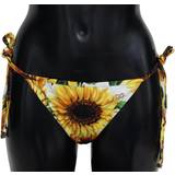 One Size Baddräkter Dolce & Gabbana White Sunflower Swimwear Beachwear Bikini Bottom IT5