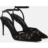 Dam - Tyg Pumps Dolce & Gabbana DG lace slingback pumps black