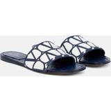 Tyg Slides Valentino Garavani Toile Iconographe sandals blue