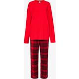 Röda Pyjamasar Calvin Klein Flannel Pyjama Set RED
