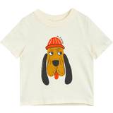 Mini Rodini T-shirts Barnkläder Mini Rodini T-shirt Bloodhound Offwhite 80/86 T-shirt