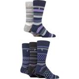 FARAH Underkläder FARAH Navy/Purple Men's Bamboo Pattern Pack Socks With Embroidered Leg 6-11
