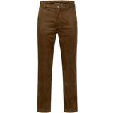 Herr - Mocka Byxor & Shorts Blaser Outfits Suede Hose Marlon Winter trousers 60, brown