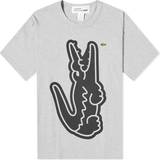 Comme des Garçons Herr T-shirts & Linnen Comme des Garçons SHIRT Men's x Lacoste Vertical Croc T-Shirt Top Grey/Black
