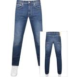 Replay Kläder Replay Herr rak passform jeans Grover Hyperflex original, 007 mörkblå 34L