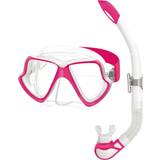 Mares Aquazone Combo Wahoo Neon, kombination bestående av mask och snorkel vuxna – unisex, rosa/vit bärsparent