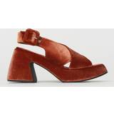 Röda Pumps Ganni Heeled Sandals Woman colour Leather Leather